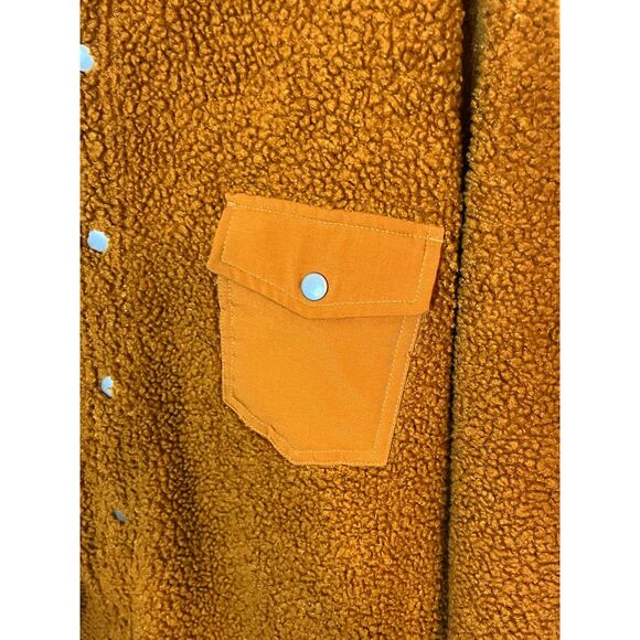 Goodfellow & Co Mens XL Rust Orange Sherpa Lined Snap Front Canvas Shirt - Picture 4 of 5